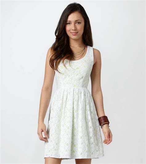 american eagle white floral dress|More.